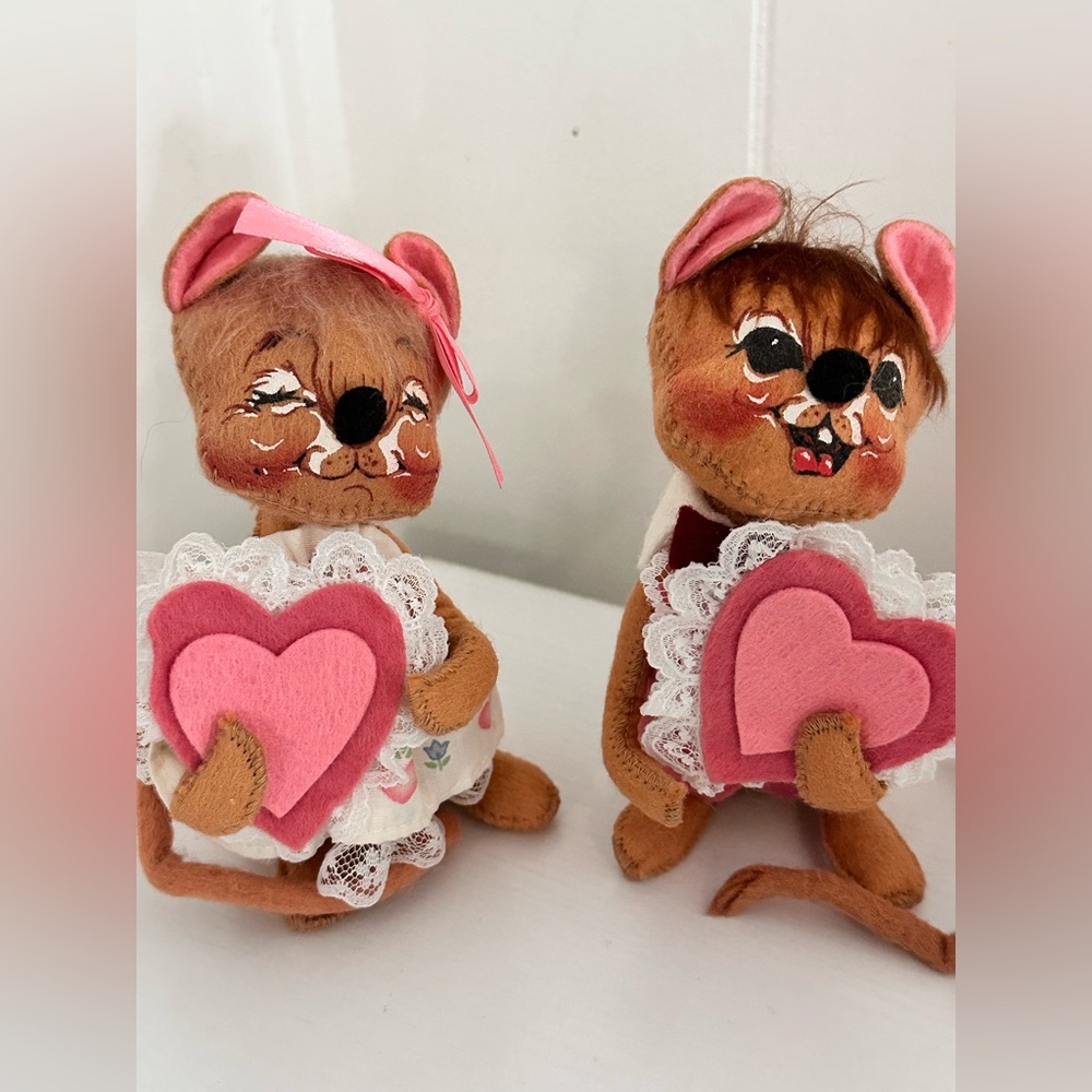Annalee 7" Sweetheart Boy & Girl Mouse - Mint - 2014-2001